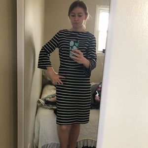 Old Navy ponte striped bell sleeve dress